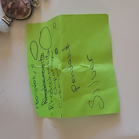 925 Silver Rhodochrosite, Citrine, and Moonstone Pendant - Picture 7 of 7